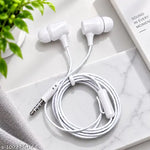 T&D Wired Earphones with Mic and Full Metal Body for Extra Bass & HD Sound with Passive Noise Cancellation White