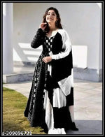 Women's Rayon Maroon Anarkali Printed Kurta with Dupatta Set
