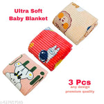 Pack of 3 Microfiber Baby Blanket lightweight & Comfortable