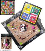 CARROM BOARD 20*20 INCHES , LUDO & SNAKE , CARROM COINS 20 PCS. , POWDER & STRICKER A40