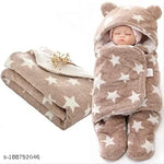 BRANDONN Baby Blanket New Born Hooded Wrapper Cum baby Swaddle Blanket For Baby Boys And Baby Girls Pack of 4