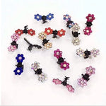 multicolor trending Girls Small Crystal Flowers Metal Hair Claws, Pack of 24pcs