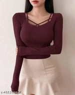 Polyester Crop Top For Women Korean Top For Women Fashion Top Party Trendy Top Under 299