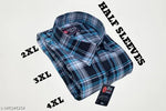 PLUS SIZE PREMIUM COTTON HALF SLEEVES SHIRT FOR MEN (WHITE) CHECKS SHIRT) 2XL,3XL,4XL 44,46,48, 4 XL PLAIN PRINTED CHECKS SHIRT FOR MAN