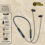 Supreme Wireless Bluetooth Neckband (Black) | 50 Hours Playback | Comfortable In-Ear Headset
