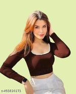 Contrast Neck Full Sleeve Top