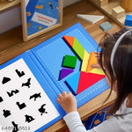 Set of 4 Wooden Knobbed Puzzle Include Wild Animal, Fruits, Transport, Vegetables - Wooden puzzle toys | Best Birthday Gift for Kids Ages 3 to 8 (Size 23x30 CM) Multicolor