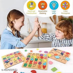 Colourful Wooden Puzzle Set for Kids: Capital Alphabets, Numbers and Shapes - Educational Learning Board for Toddlers and Preschoolers (ABCD, Numbers, Shapes)