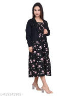 DR.ZOOM Dress With Jacket Women/Girls 100% Premium Quality Material Women Stylish Jacket With Dress COMBO (PACK OF 2) Urbane Latest Women Dresses With Jacket.