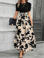Fancy Georgette Knee Length Full Sleeve Round Neck Dori Belt  Dress