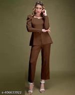 Women's Full Embroidery Co-ord Set of Top and Bottom
