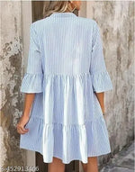 Striped Mini Dress with Flared Sleeves Casual Summer Vibes
