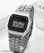 Trending Silver Colour Square Dial Digital Watch for Womens n Mens