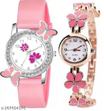fashion jewellery new for woman and girlsTrendy Watch Bracelet Combo for Girls – Available in Black, White, Blue, Red & Pink