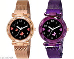 Analog Women's Watch (Black Dial) (Pack of 2)