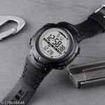 White Dial Multi-Functional Automatic Waterproof synthetic Green Strap Sport Digital Watch - For Boys