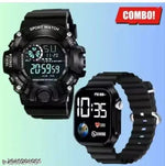 Classy Trending Black Dial black Strap Silicon Ultra LED Digital Watch For Boy & Girls  Red Square Ultra Band