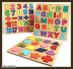 Set of 4 Wooden Knobbed Puzzle Include Wild Animal, Fruits, Transport, Vegetables - Wooden puzzle toys | Best Birthday Gift for Kids Ages 3 to 8 (Size 23x30 CM) Multicolor