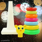 7 Ring Colorful Teddy Rings with Smiley Stacking Play Set Toy for Kids (Multicolor)