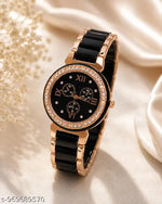 Latest shiny Cristal diamond premium quality analog watch for women and pretty girls