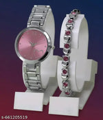 combo pack classic&unique look with METAL belt scrunchy bands watch for woman&girl's combo pack 2