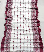 Pure Cotton White & Red Saree Kanjivaram Duraga Puja