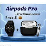 Premium Bluetooth Earbuds(AIRPOD PRO) & Digital Watch Combo – Noise-Canceling, True Wireless Earbuds, Sports, Sweatproof, Touch Control, Long Battery Life, Water-Resistant Luxury Analog Men’s Watch, Stylish Wristwatch(BT + CASE COVER + WATCH)