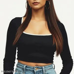Contrast Neck Full Sleeve Top