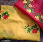 Chanderi Chanderi Cotton Cotton Saree Cotton Silk Cream Simple Lace border Saree With blouse under 300 dailywear fancy sarees