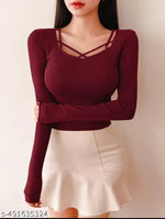 Contrast Neck Full Sleeve Top