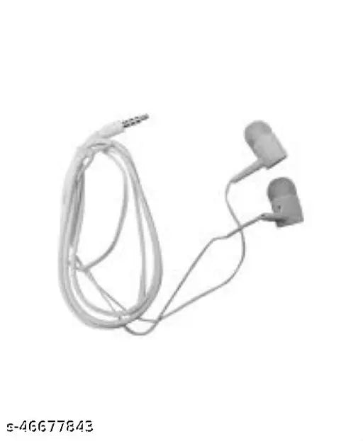 T&D Wired Earphones with Mic and Full Metal Body for Extra Bass & HD Sound with Passive Noise Cancellation White