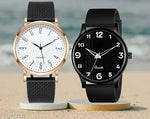 Watch Combo BUY 1 GET1FREE Black Designer Professional PU Analog Watch pack of 2