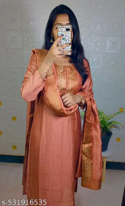 Premium Soft Silk Kurti with Dupatta for Women | Festive & Party Wear