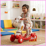 Chetak Convertible Playful Pony for Kids in Pink and Grey - Multifunctional Playmate for Children