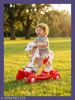 Chetak Convertible Playful Pony for Kids in Pink and Grey - Multifunctional Playmate for Children