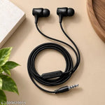 T&D Wired Earphones with Mic and Full Metal Body for Extra Bass & HD Sound with Passive Noise Cancellation White