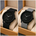 BEST QUALITY BEST PRICE Classy Analogue Black Dial Tranding  Pu Belt Watches For Men Boys