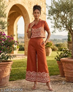 Women's stylish CO-RD SET with embroidery top and bottom wear