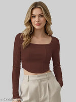 Contrast Neck Full Sleeve Top