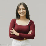 Contrast Neck Full Sleeve Top