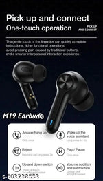 M 19 TWS Bluetooth 5.0 Wireless In Ear Earbuds Touch Waterproof LED Digital Display Bluetooth Headset (Black, True Wireless)