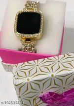 Digital Watch Combo - For Women Luxury LED Touch Screen CZ Stone Bracelet Watch Eleegant Timepiece