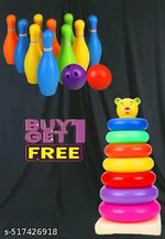 7 Ring Colorful Teddy Rings with Smiley Stacking Play Set Toy for Kids (Multicolor)