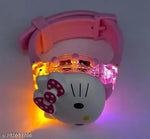 GOODLIKE Kitty Cat. Character Multicolored Glowing Light and Musical Digital Girl's Wrist Watch | Unique Cute Cartoon Character on Strap | Soft Silicone. Strap | Suitable for Age 3-12 Year Kids