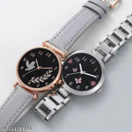 Women's Black Strap Butterfly desigen megnet Watch