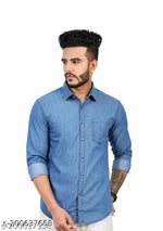 Denim Washed Single pocket shirt for men