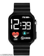 Classy Trending Black Dial black Strap Silicon Ultra LED Digital Watch For Boy & Girls  Red Square Ultra Band