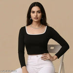 Contrast Neck Full Sleeve Top