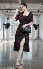 Dresses for girls-, Sleeveless, Scoop Neck, Swing Dress, Polka Dot Floral Print, White
