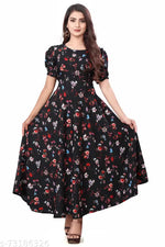 Trendy & Stylish printed dress for women & Girls (Black)